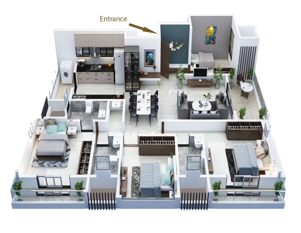 3.5 BHK Floor Plan 2