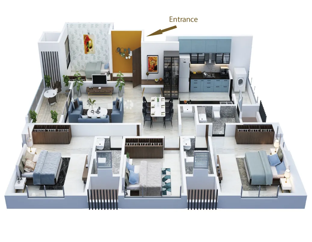 3.5 BHK Floor Plan
